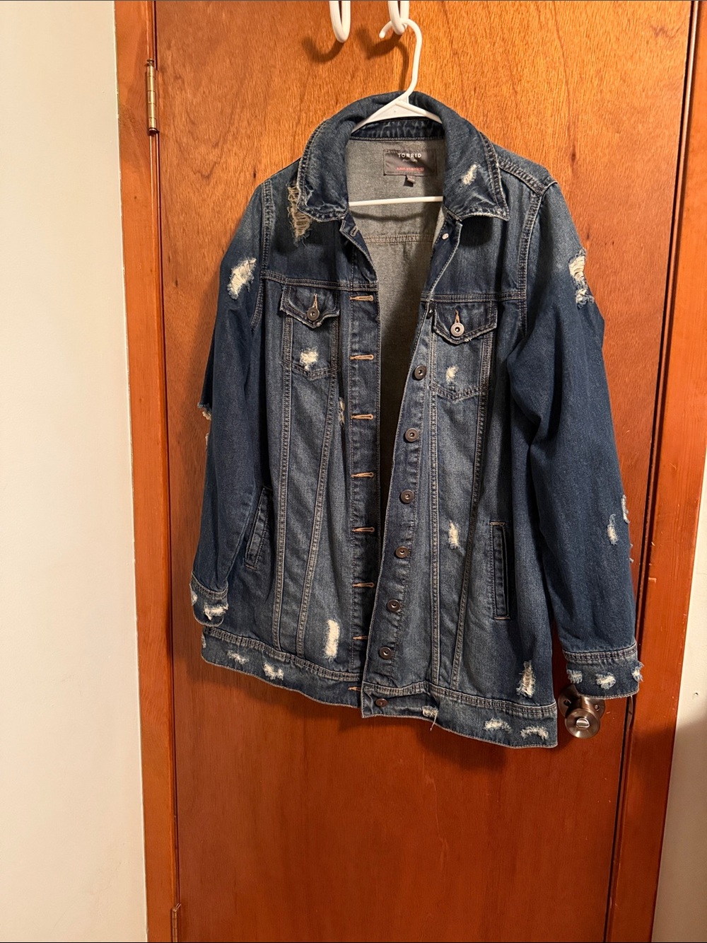 Torrid Dark wash longline denim jacket
